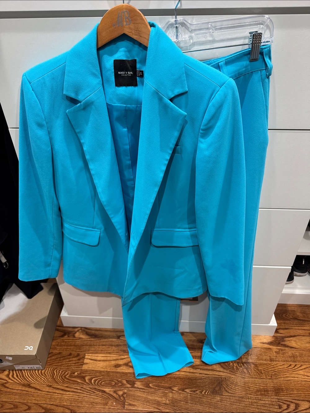 Nasty Gal Bright Teal Tailored Blazer & Trousers Set